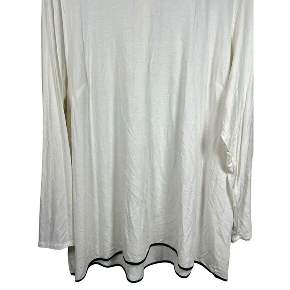 J Jill Wearever Collection Tunic Top Off-White Black Piping Size 2X Capsule - Picture 3 of 12